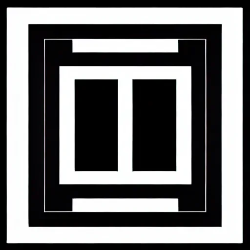 Prompt: minimal geometric logo by karl gerstner, monochrome, symmetrical, bordered