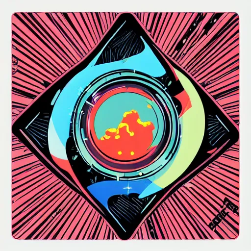 Image similar to 2 planet collapse particle fusion element macro cosmic art by butcher billy, sticker, colorful, illustration, highly detailed, simple, smooth and clean vector curves, no jagged lines, vector art, smooth andy warhol style