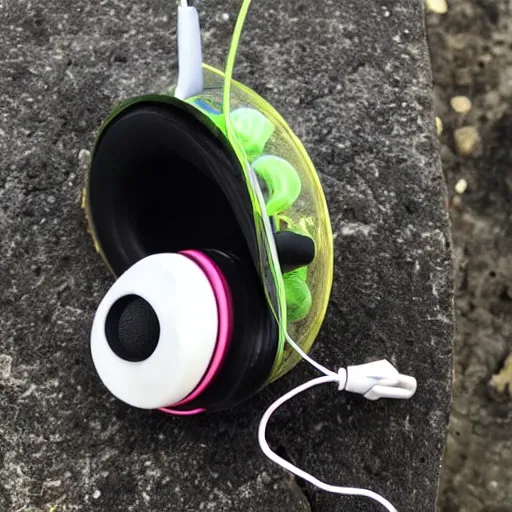Image similar to fish with headphones