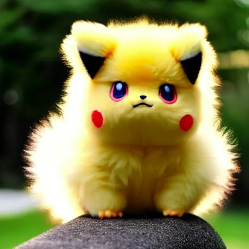 Image similar to real life Pokemon, cute!!!, fluffy!!!, ultra realistic!!!, golden hour, sharp focus