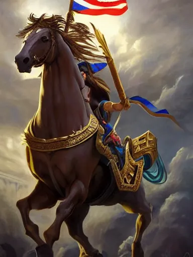 Image similar to a olimpic greek hero, laurels of glory in his head, entering triunphantly a city mounted in a horse. full of pride. victorirous. prideful.. intricate, elegant, highly detailed, digital painting, artstation, concept art, sharp focus, illustration, by justin gerard and artgerm, 8 k