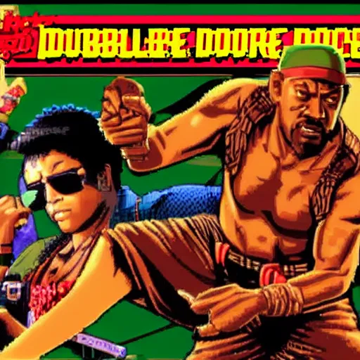 Image similar to portrait of forest whitaker in double dragon video game splash screen