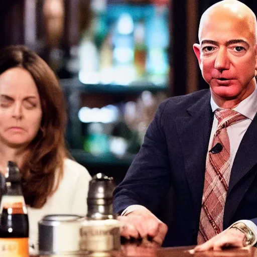 Prompt: jeff bezos in eastenders sitting at the bar