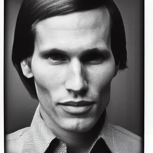 Image similar to A photograph portrait of Jerma985 with short-medium length hair a combover wearing early 1970s menswear in the early 1970s, taken in the early 1970s, grainy, taken on a 1970s Polaroid Camera, realistic, hyperrealistic, very realistic, highly detailed, very detailed, extremely detailed, detailed, digital art, trending on artstation, colorized photo