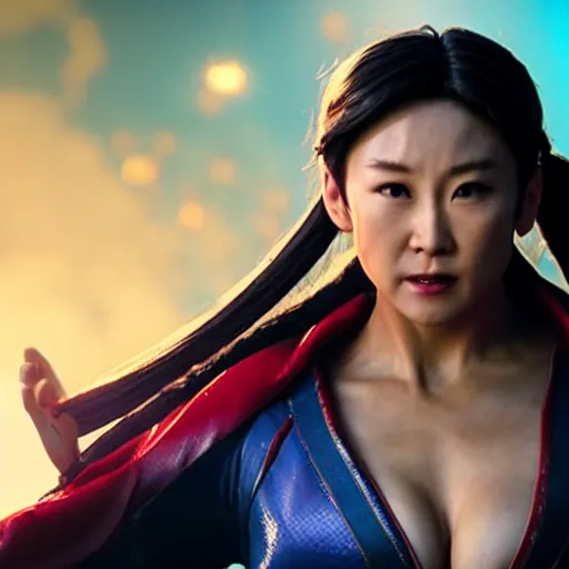 Prompt: Still of Chun Li in the movie Shang-Chi, cinematic lighting, 4k