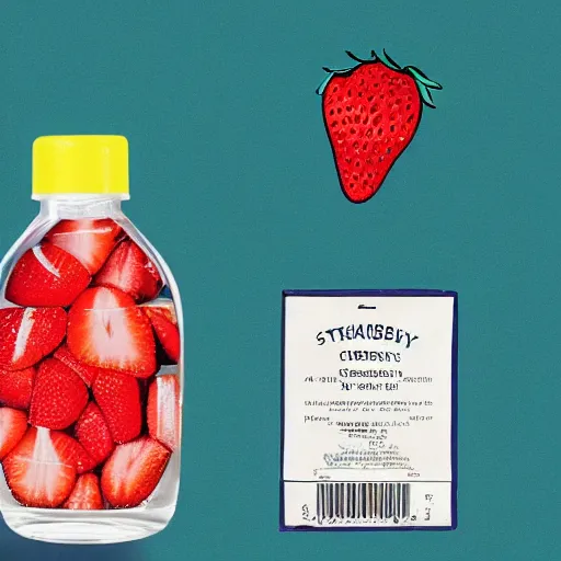 Image similar to bottle of strawberry and faces