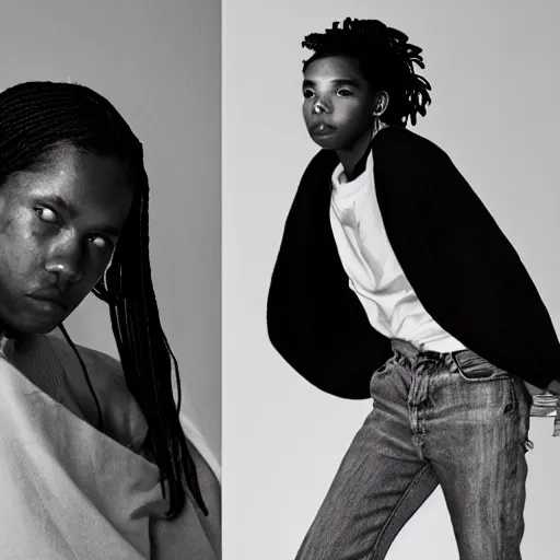 Image similar to realistic photoshooting for a new ssense!!! lookbook, color film photography, photo of a woman, photo in style of tyler mitchell, 3 5 mm, featured on vogue