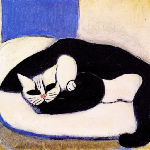 Image similar to sleeping cat by matisse