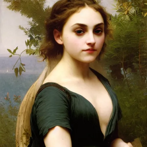 Prompt: a masterpiece portrait of annasophia robb by bouguereau