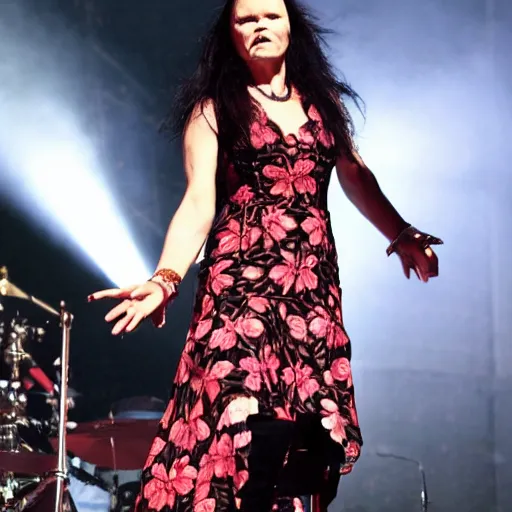 Image similar to tarja turunen from the band nightwish wear a flower dress