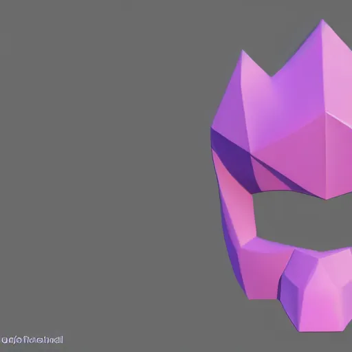 Prompt: low polygon gemstone that shaped like a low polygon face wearing a crown, 3 d render