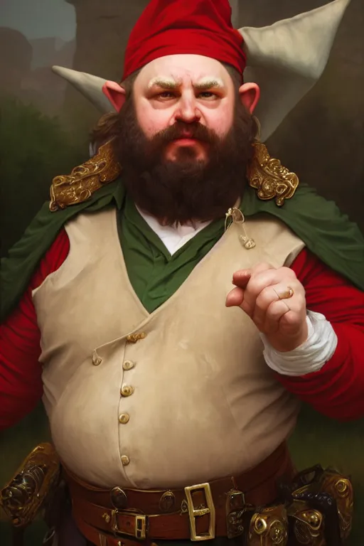 Prompt: a shifty fat high fantasy elf sheriff, Oil Painting, hyperrealistic, octane render, Detailed Digital Art, RPG portrait, 3/4 bust, William-Adolphe Bouguereau, Michael Cheval, dynamic lighting, Highly Detailed, Cinematic Lighting, 8k, HD