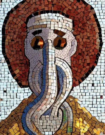 Prompt: A mosaic of Handsome Squidward