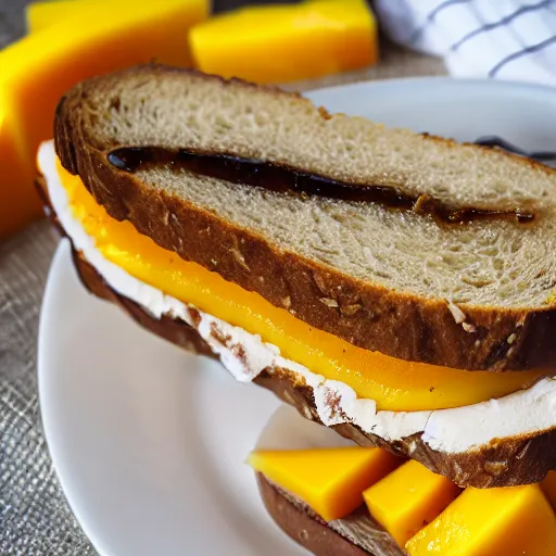 Image similar to sandwich with foie gras honey and mango