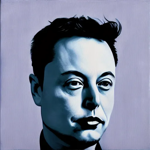 Image similar to Surrealist Portrait painting of Elon Musk, album cover