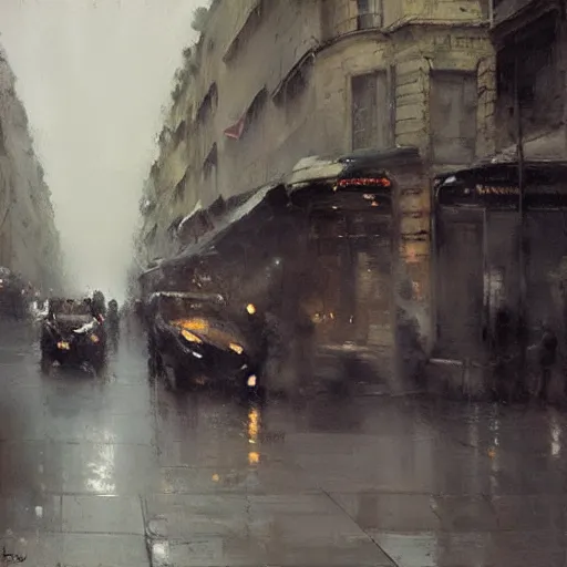 Image similar to paris streetscape, by jeremy mann.