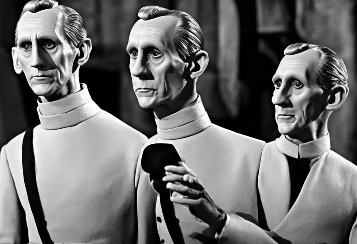 Image similar to still from the Disney plus show Tarkin! based around governor Tarkin’s pre-Empire life as a fading theatre star on Alderraan’s Broadway in the 1960s