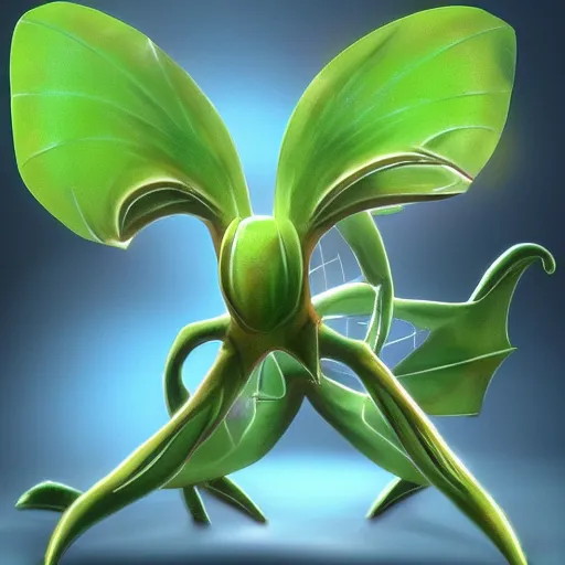 Image similar to a pokemon that looks like a dionaea muscipula, digital art, unreal engine.