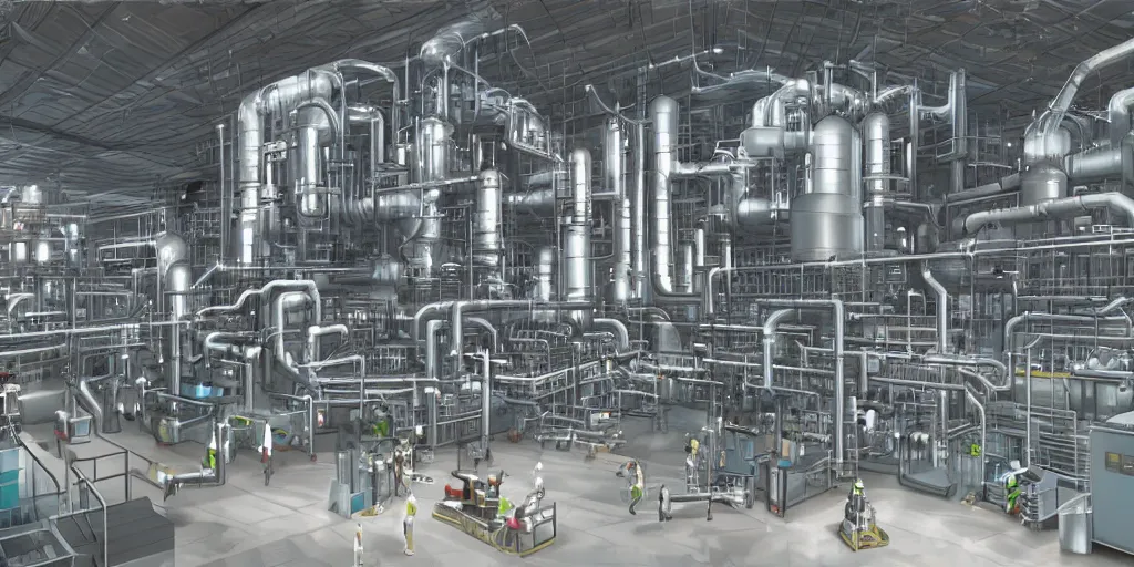 Prompt: a beautiful futuristic hyper realistic oil pipes processing plant