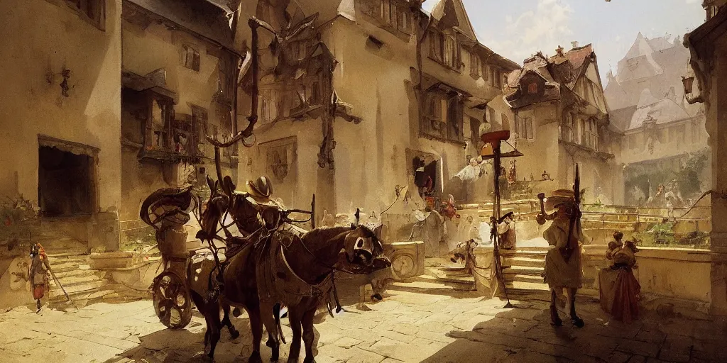 Image similar to gorgeous Carl Spitzweg painting, artstation