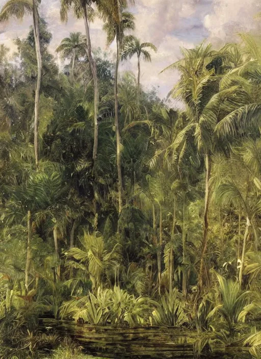 Image similar to artwork painting of florida by eugene von guerard, ivan shishkin, john singer sargent