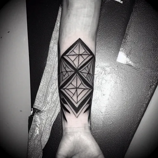 Geometric boho tattoo hipster line ornament Vector Image