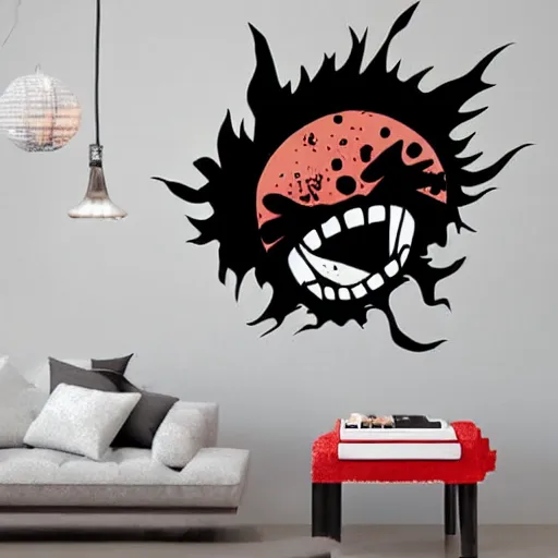 Image similar to die cut sticker, gatling attack by luffy, splatter paint