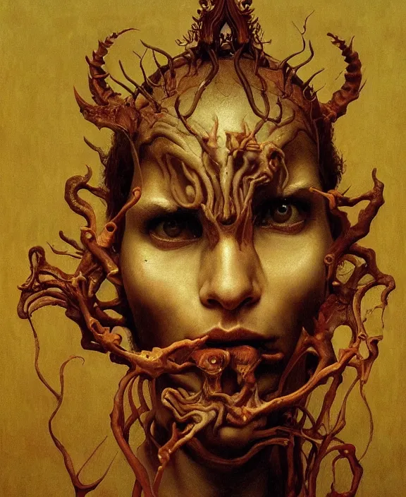Image similar to a detailed painting portrait of incubus.. inspired by art awards 2 0 2 1. accurate anatomy. symmetry. portrait fantasy. by beksinski carl spitzweg. baroque elements. baroque element. intricate artwork by caravaggio. oil painting. oil on canvas. award winning. dramatic. trending on artstation. 8 k