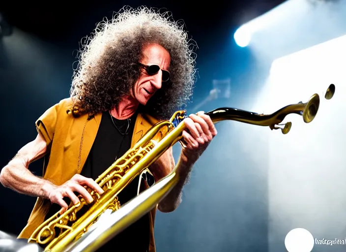 Image similar to photo still of kenny g on stage at vans warped tour!!!!!!!! at age 4 8 years old 4 8 years of age!!!!!!! playing saxophone, 8 k, 8 5 mm f 1. 8, studio lighting, rim light, right side key light