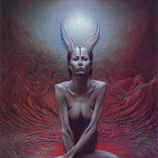 Prompt: an amazing masterpiece of art by gerald brom, Zdzisław Beksiński, z