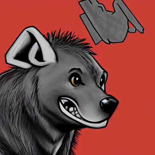 Image similar to Communist Hyena furry profile picture, FurAffinity, Furry art, Anthromorpic Profile Picture,