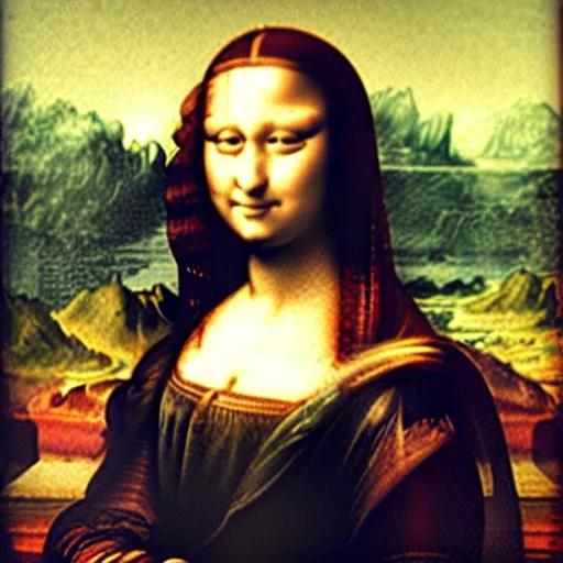 Image similar to leonardo davinci monalisa with a cats face