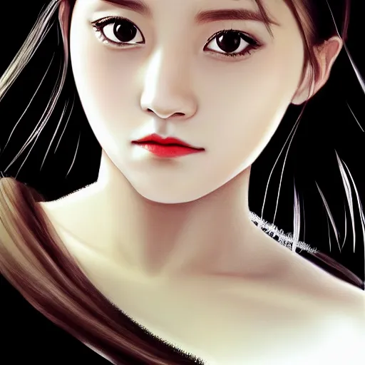 Prompt: photorealistic portrait of a beautiful women, tzuyu, emma watson. by pu hua, cyberpunk, pixiv contest winner. futuristic. detailed painting