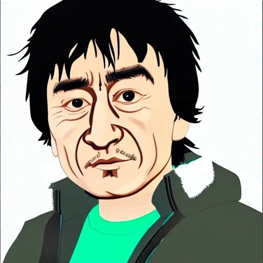 Image similar to jackie chan, in the style of south park