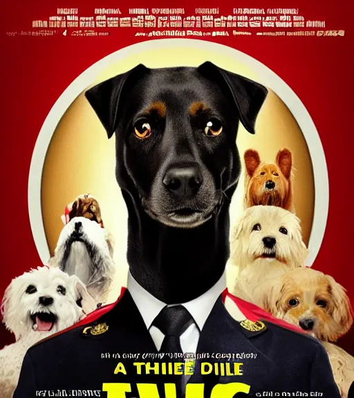 Image similar to a poster for a movie where a dog is the president of the United States of America, movie poster