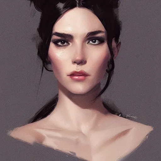 Prompt: a beautiful portrait of a fashion lady by greg rutkowski and adam hughes trending on artstation