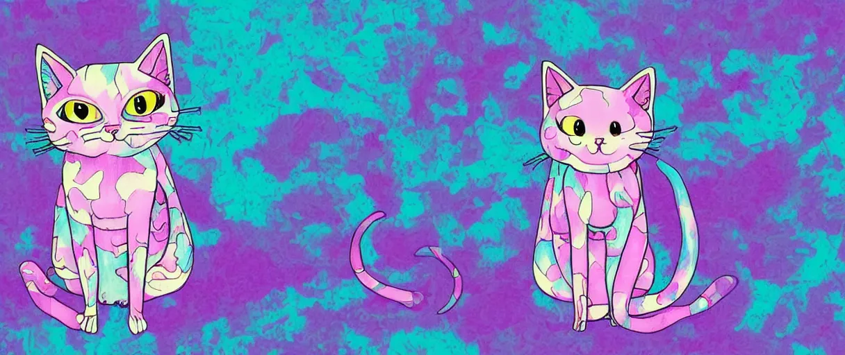 Image similar to kawaii pastel skeleton cat, digital art, pastel, colorful,