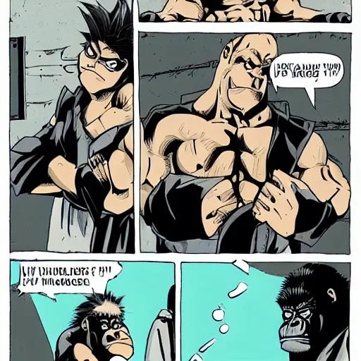 Prompt: gorilla punching, jojo style