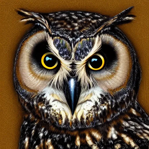 Prompt: a mix between an owl and a bear, high detail digital art