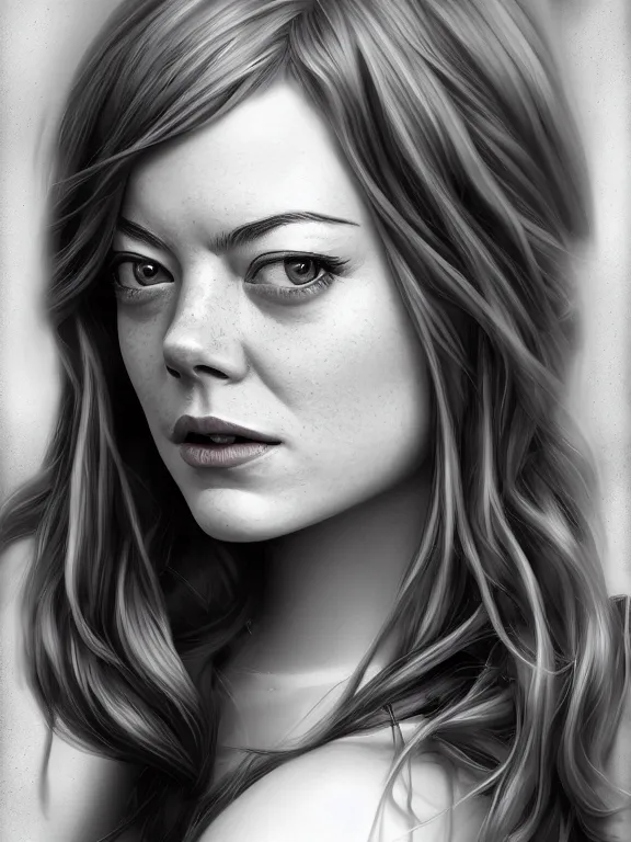 Image similar to emma stone as a young mary jane watson, digital painting, extremely detailed, 4 k, intricate, brush strokes, mark arian, artgerm, bastien lecouffe - deharme