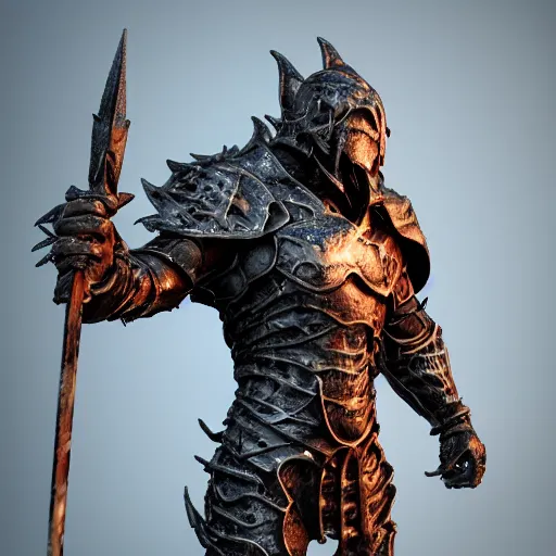 Image similar to 3 d render melted berserker knight ominous, sculpture, chrometype, liquid metal, neotribal, raytraced, volumetric lightning, 8 k by wlop, innate studio h - 1 0 0 0 w - 1 0 0 0