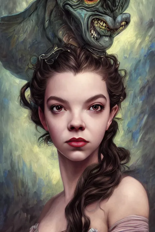 Prompt: A fantasy comic book style portrait painting of Anya Taylor-Joy, hybrid, Natalie Wood, as an Atlantean Reptilian Warrior, François Boucher, Oil Painting, Mystical Valkyrie, unreal 5, DAZ, hyperrealistic, octane render, Regal, Refined, Detailed Digital Art, RPG portrait, William-Adolphe Bouguereau, Michael Cheval, Walt Disney (1937), Steampunk, dynamic lighting, Highly Detailed, Cinematic Lighting, Unreal Engine, 8k, HD