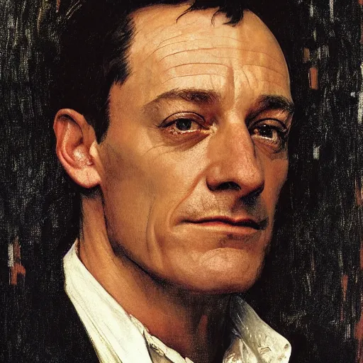 Prompt: portrait of jason isaacs, long shot, bouguereau, norman rockwell, mucha