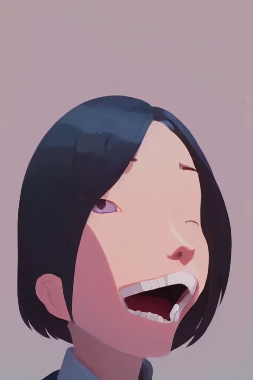 Image similar to a face inside a face inside a face smiling, cory loftis, james gilleard, atey ghailan, makoto shinkai, goro fujita, character art, exquisite lighting, clear focus, very coherent, plain background, soft painting