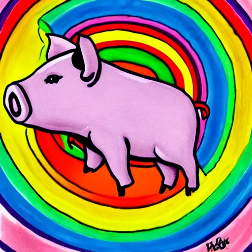 Image similar to rainbow cosmic pig