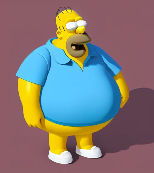 Prompt: Homer simpson but obese, 3d render, professional blender render