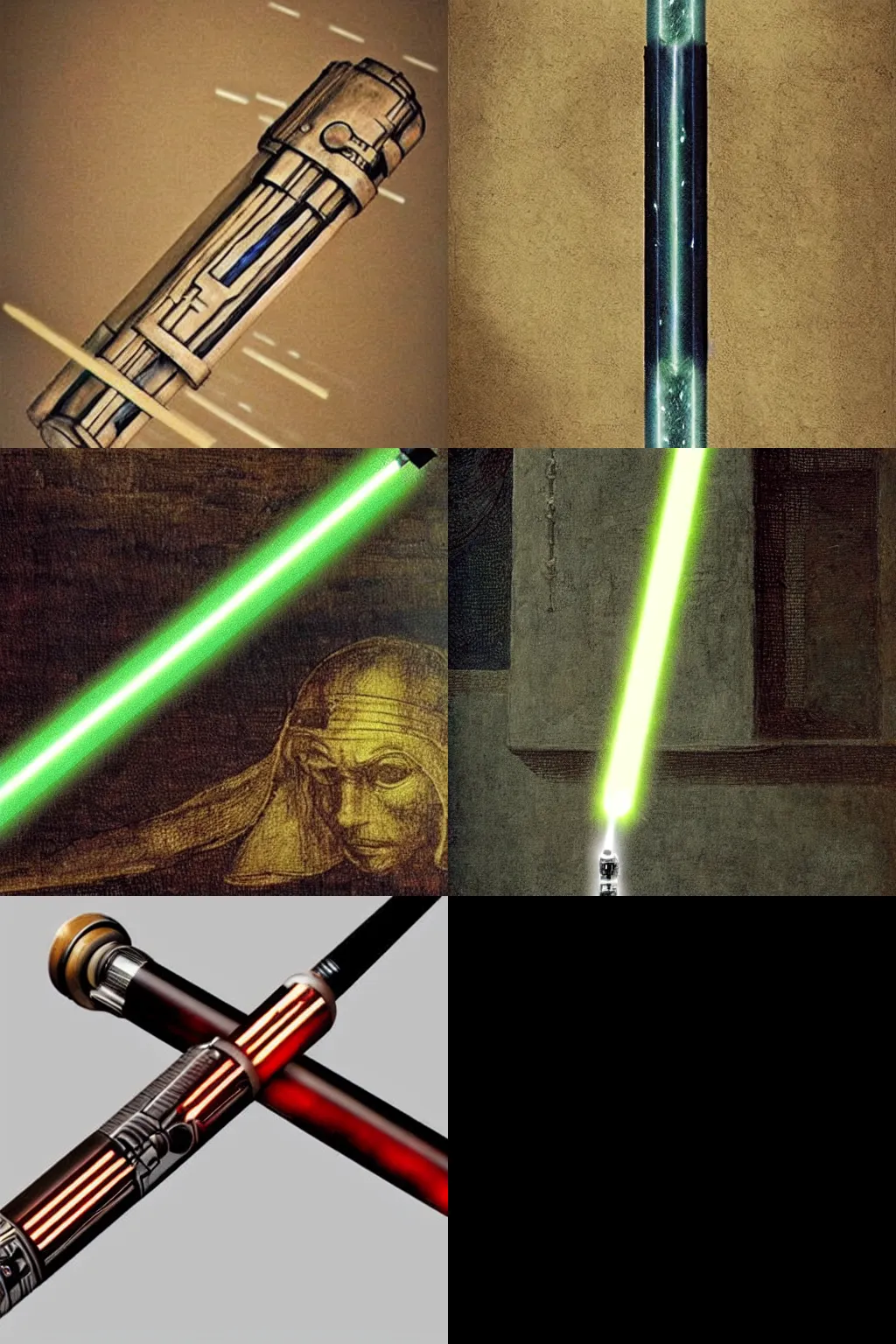 Prompt: Lightsaber designed by Leonardo DaVinci