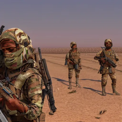 Prompt: muslim army in the desert very detailed 4 k detailed super realistic