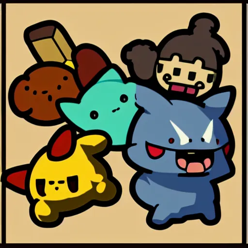 Prompt: binding of isaac pokemno game icon