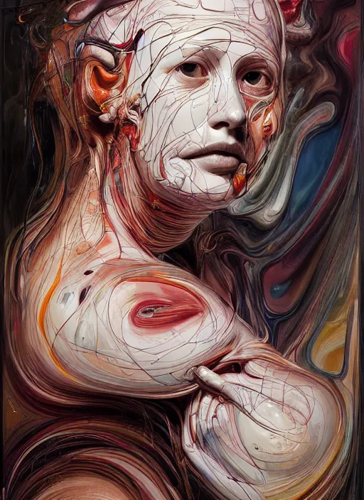 Prompt: it is only with the heart that one can see rightly ; what is essential is invisible to the eye. by jenny saville, scifi, neo - gothic, intricate, rich deep colors. part by james jean